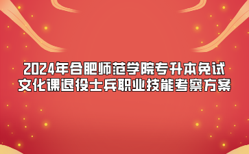 2024年合肥师范学院专升本免试文化课退役士兵职业技能考察方案