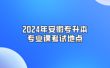 2024年安徽专升本专业课考试地点