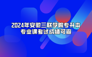 2024年安徽三联学院专升本专业课考试成绩可查