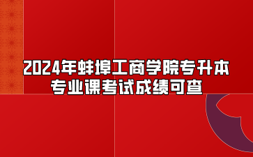 2024年蚌埠工商学院专升本专业课考试成绩可查