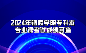  2024年铜陵学院专升本专业课考试成绩可查