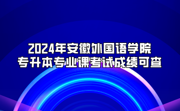 2024年安徽外国语学院专升本专业课考试成绩可查