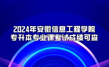 2024年安徽信息工程学院专升本专业课考试成绩可查