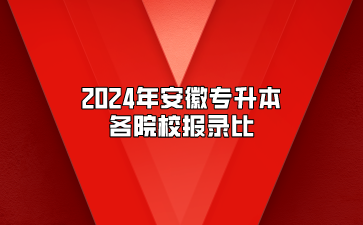 2024年安徽专升本各院校报录比